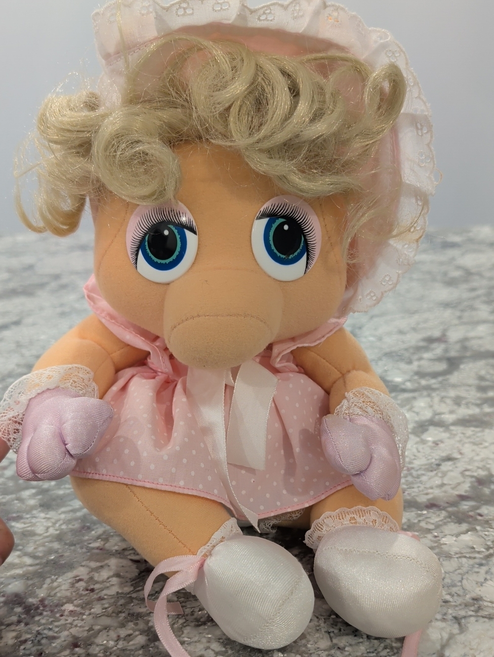 VINTAGE 1985 BABY MISS PIGGY MUPPET BABIES HASBRO SOFTIES STUFFED ANIMAL PLUSH